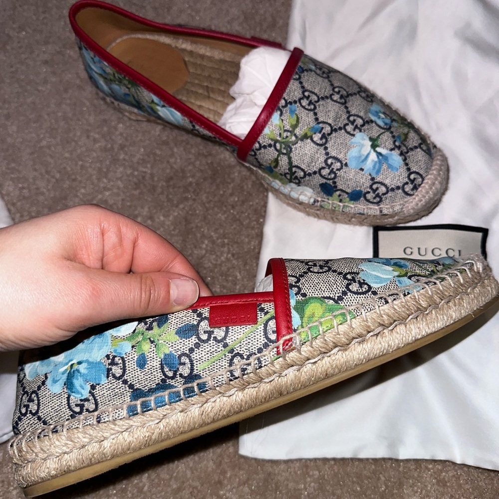 Gucci Women's jacquard espadrille size 38.5 - Picture 8 of 9
